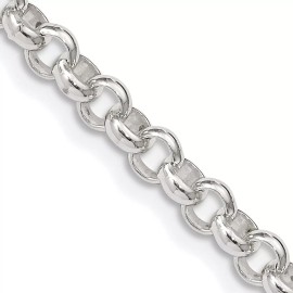 FindingKing Sterling Silver Round Rolo Link Bracelet 7"