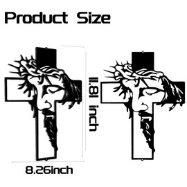 LBLNUGURI Carved Wall Cross for Church, Home, and Baptism Decor - Unique crucifix with Intricate Carved Patterns for Religious Occasions, Black