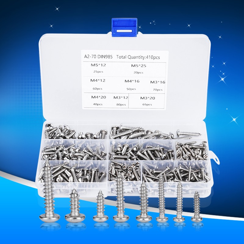 410PCs Self Tapping Screw Hardware Mixed Set Mini Power Tool