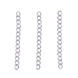 LiQunSweet 200 Strands 316 Stainless Steel Ends Pendant Necklace Bracelet Anklet Chain Extenders Twisted Chains Tails Solder for Necklace 40x3mm
