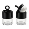 XINGZI 2Pcs 10g/0.34oz Black Mini Empty Refillable Loose Powder Box
