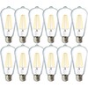 Sunco 12 Pack Edison Bulbs LED ST64, Clear Vintage Filament