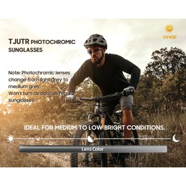 TJUTR Mens Polarized Photochromic Sunglasses Day & Night Driving Glasses Anti Glare | Ideal for Sport Cycling Driving