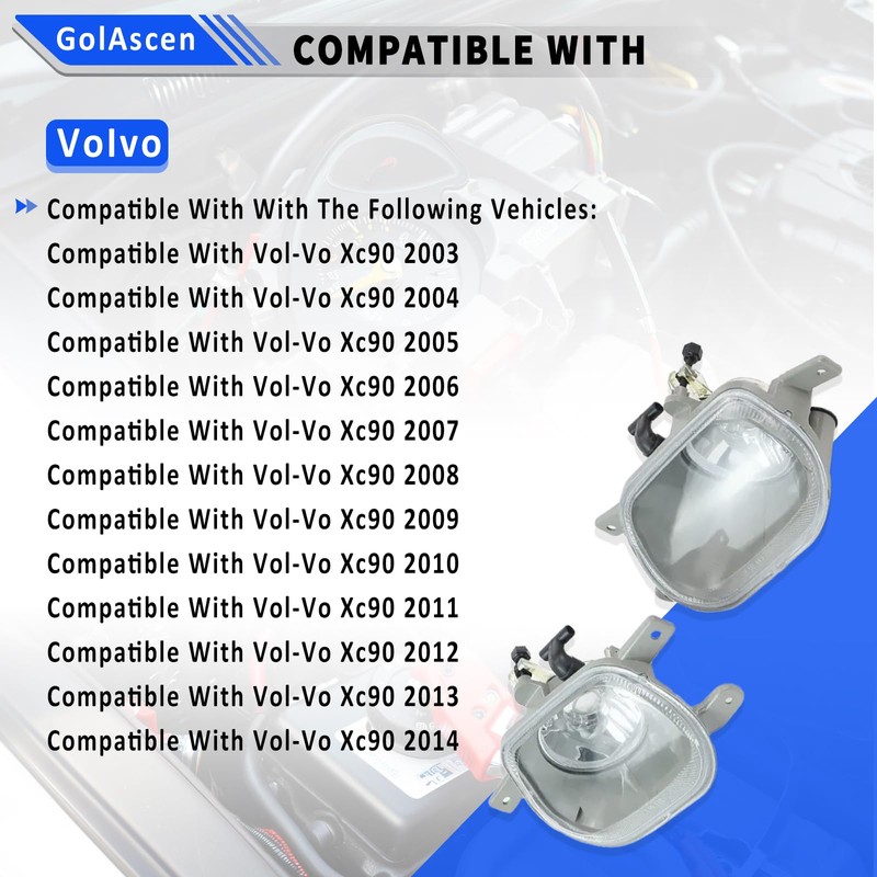 GolAscen 2 PCS Car Fog Light Lamp Driver Side OR