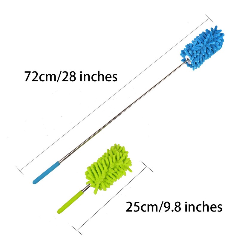 DERAYEE 3 Pack Extendable Microfiber Duster, Microfibre Dusting Hand Brush