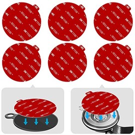 Dashboard Pad Mounting Disk Sticky Adhesive Replacement Kit, PKYAA 6pcs 3.15"(80mm) Circle Heat Resistant Double-Sided Stickers for Suction Cup Car Phone Holder Disc & Windshield Dash Cam