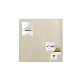 Fabric Bulletin Board Pinboard for Walls Thick & Stylish Frameless Display Notice Memory Board Office Home Elegant Decorative or School Organization Easy to Install (Sand, 24 x 24 - Square)