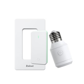 Zoiinet 500W Remote Control Light Bulb Socket, Wireless Light Switch for Pull Chain Lighting Fixture, E26 E27 Bulbs Base Holder, Programmable, No Wiring Needed, for Bedroom, Stair, Closet & Garage