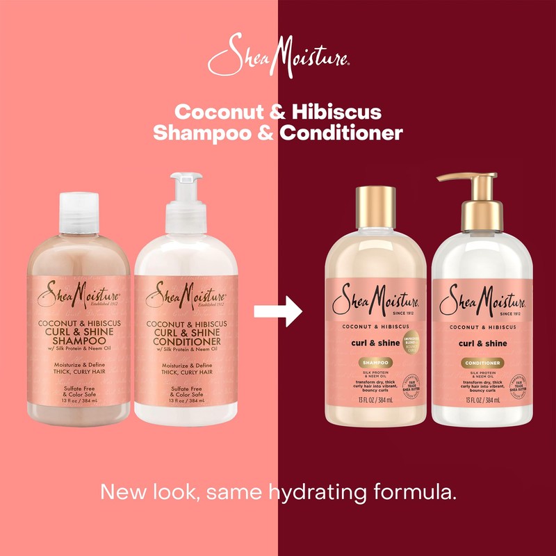 SheaMoisture Coconut & Hibiscus Curl & Shine Shampoo & Conditioner