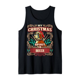Boxer My Christmas Spirit Dog Santa Claus Elf Reindeer Tank Top