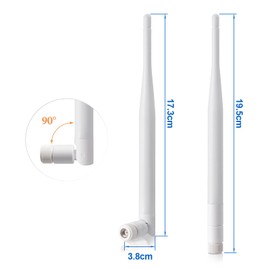 BINGFU 2.4GHz 5GHZ 6dbi WIFI Antenna Omnidirectional RP-SMA Plug for Wi-Fi Routers Network Devices WIFI Bluetooth WiMAX Compatible White 2pcs