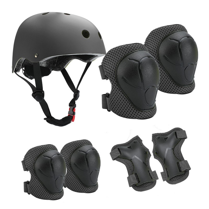 7PCS Child Protective Gear Set Roller Skating Helmet Wrist Elbow