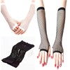 AISIBO Long Fishnet Gloves, 2PCS Long Fishnet Gloves Fingerless, Fishnet