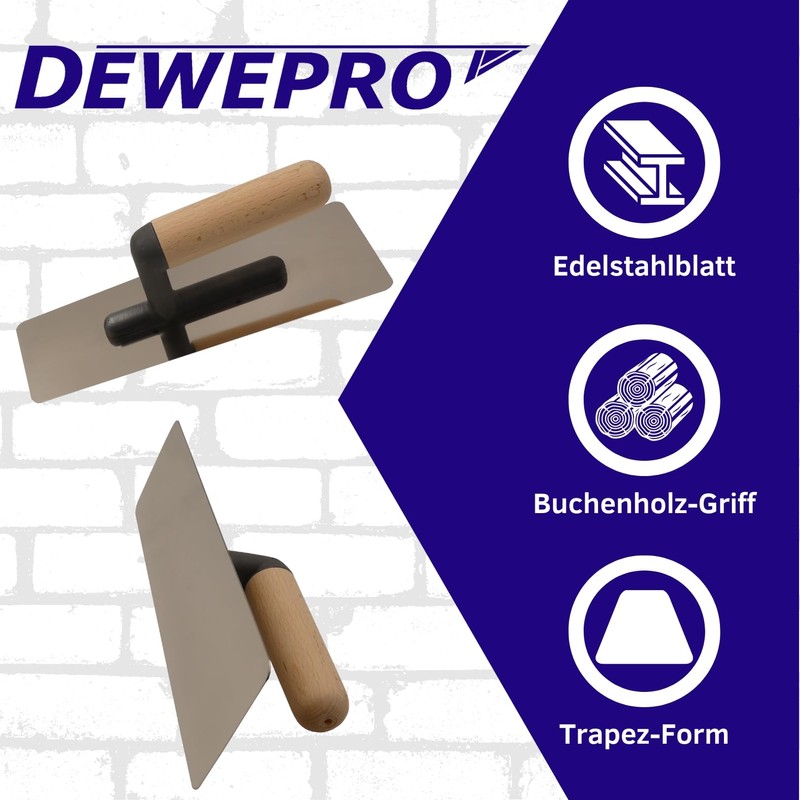 DEWEPRO® Venetian Gloss Plaster Smoothing Trowel - Stucco Trowel -