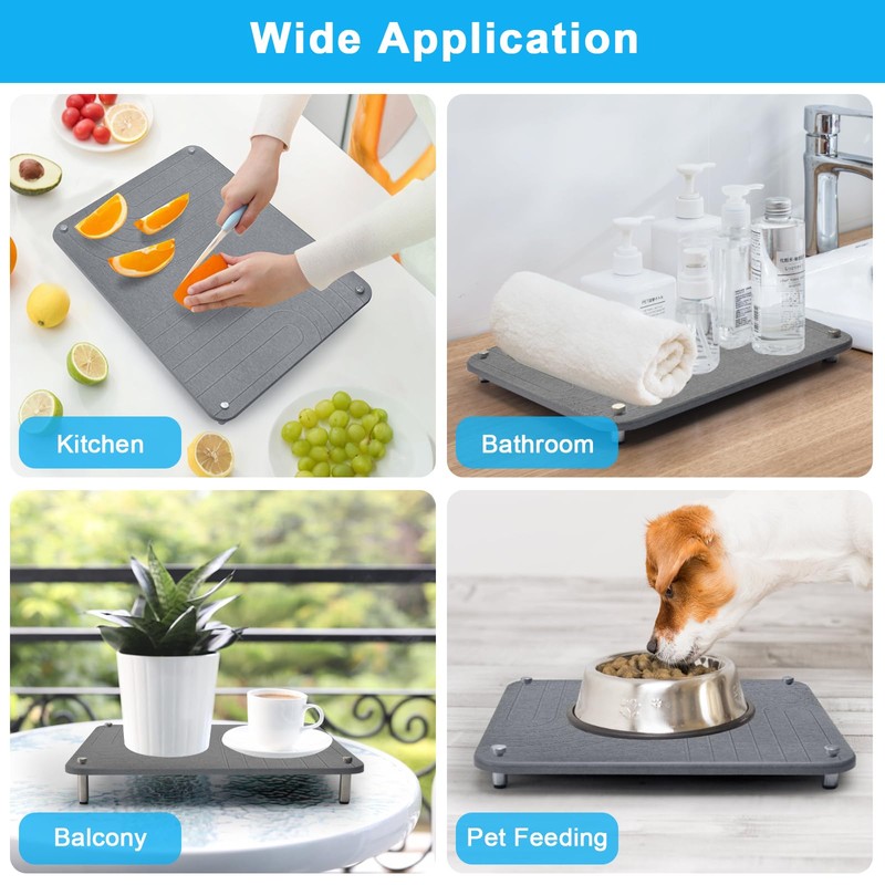 3Pcs Nesting Stone Drying Mat for Kitchen Counter, Quick Drying
