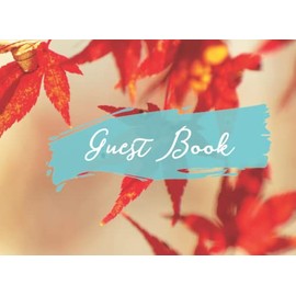 Guest Book Wedding Leaves Wooden: Wood Cover Style Fall season GuestBook For Sign In With Message 8.25"x6",Anniversary,Birthday,Memories,Bridal shower