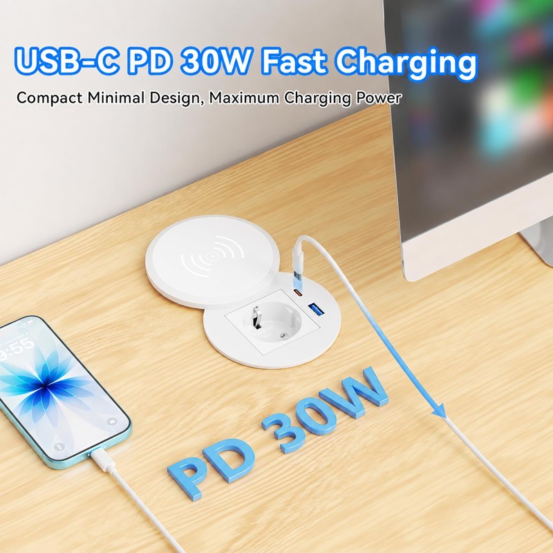 Pindus Presa da incasso con USB-C PD 30 W e