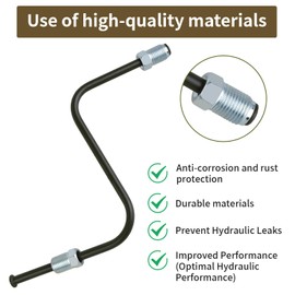 MuHize Direct Fit Front Left Brake Line for Toyota Tacoma 2005-2011 - Replaces OEM #47318-04110 - Steel Pre-Bent Line (Caliper to Hose)