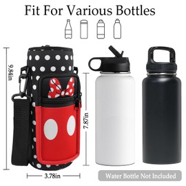 Unyopsa Water Bottle Carrier Bag 25oz/32oz Water Bottle Pouch Holder Adjustable Shoulder Strap Neoprene Water Bottle Sling Bag with Phone Pocket Insulated Tumbler Accessories Gifts for Women