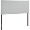 Hawthorne Collections Modern Upholstered King Panel Headboard, Sky Gray Linen
