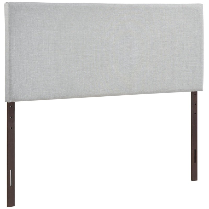 Hawthorne Collections Modern Upholstered King Panel Headboard, Sky Gray Linen
