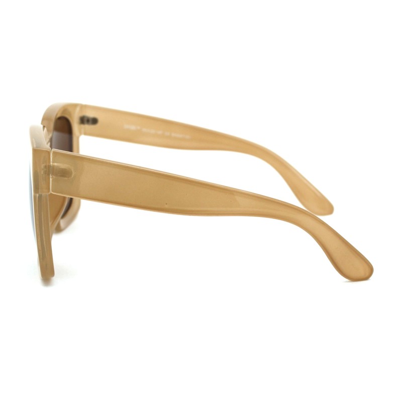 Womens Boyfriend Style Oversize Horned Rim Thick Plastic Sunglasses (beige