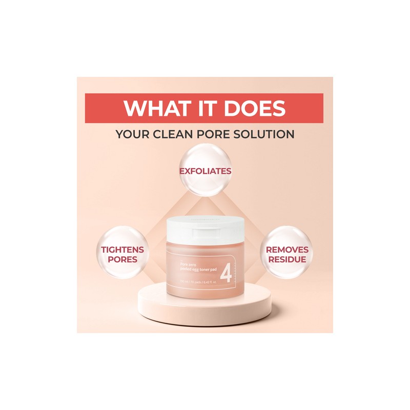 Numbuzin [Numbuzin]No.4 Pore Zero Peeled Egg Toner Pad 190ml (70