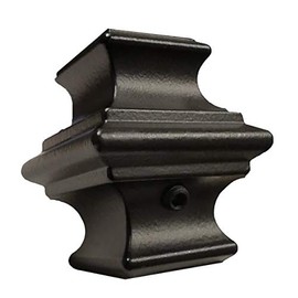 Modern Adjustable Knuckles for 1/2" Iron Balusters (10-Pack) with Set Screw Stair Railing Parts for Square Metal Scroll Basket Twist Knuckle Spindles (Real Satin Black NOT Matte)