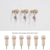 eMagTech 12PCS Wooden Coat Peg with Screws Natural Wood Hook