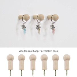 eMagTech 12PCS Wooden Coat Peg with Screws Natural Wood Hook Wall Mounted Screw-on Shaker Pegs Wooden Home Decoration Accessories Maximum Load-Bearing 7kg 24x50mm