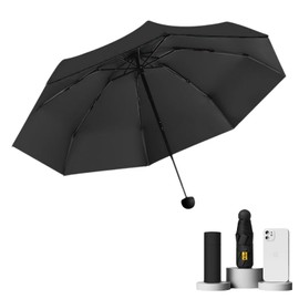Fa&ni Parasol, UV Protection, 100% Light Shade, Folding Umbrella, Lightweight, For Both Sunny and Rainy Weather, Windproof, Compact Design, UPF50+ Sun Protection, Durable, Convenient to Carry, Black