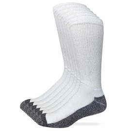 Carolina Ultimate Men's Non-Binding Everyday Crew Socks 6 Pair Pack (White, Men's Shoe Size 9-13 - Sock Size Large)