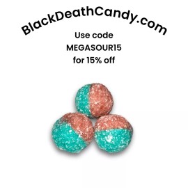 Black Death Candy Bubblegum Mega Sour Candy (5 Pieces)
