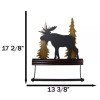 Rustic Western Elk Moose Deer by Pine Forest Wooden Wall