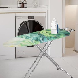 Hinthetall Tropical Palm Tree Homes Replacement Ironing Board Cover with Extra Thick Pad, Standard (Fits Large Boards 15 x 54 inch) Elasticated, Scorch Resistant, Durable