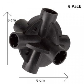Garden Mile Garden Cane Connector Supports 6 Pack Connector Flexible Cane Ball for Building Protective Fruit Cages and Netting Frames Supporting Wigmam, Ridge, Grow Bag Multi Joint Cane Connectors