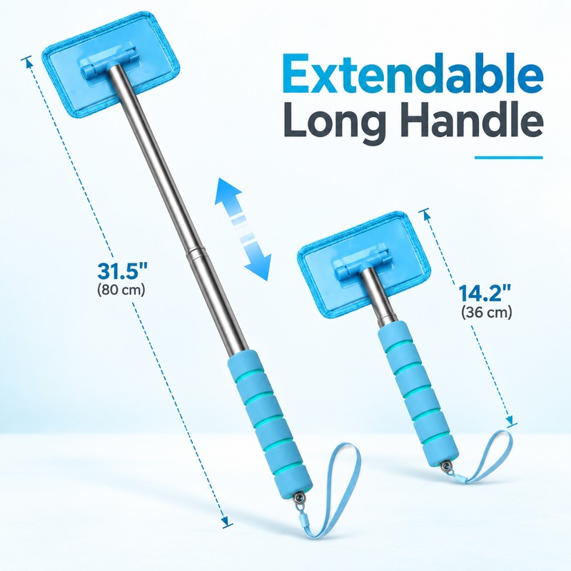 Telescopic Car Windshield Cleaner with Water Scraper – Long Handle