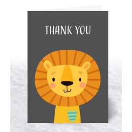 Olivia Samuel 12 x Kids Thank You Cards from Eco Friendly Pack of Jungle Animal Designs with White envelopes
