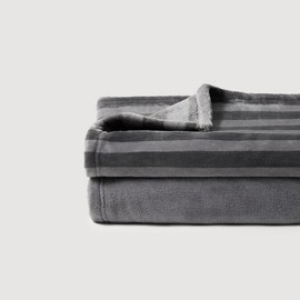 JAJU [JAJU] Stripe Microfiber Blanket 80X130cm 2pcs Grey