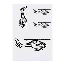 Azeeda 4 x 'Hubschrauber im Flug' Temporäre Tattoos - Wasserfest, Hautfreundlich & Ungiftig · Transfers in Verschiedenen Größen (TO00071414)
