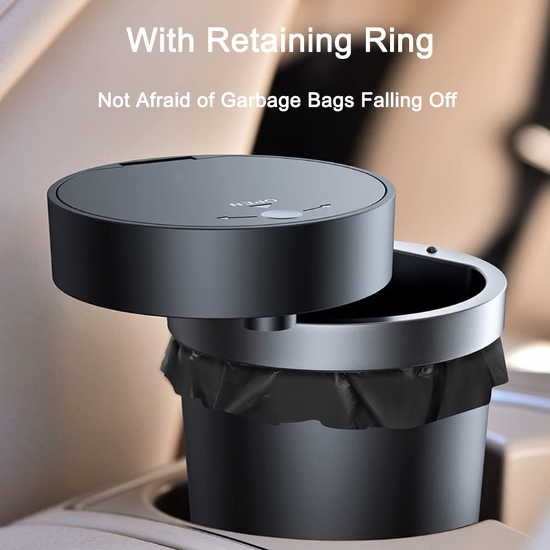 TOTMOX Waterproof Car Garbage Can, Car Trash Can w/Lid Leak-Proof