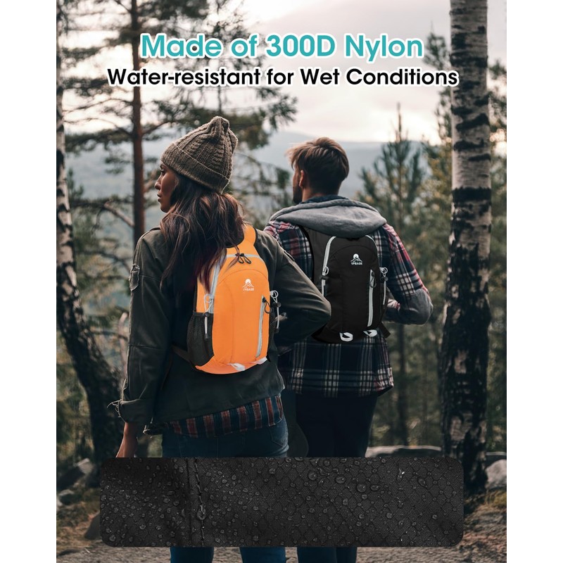 VPBAGE Hiking Daypack, Black, Small, Daypack Backpacks