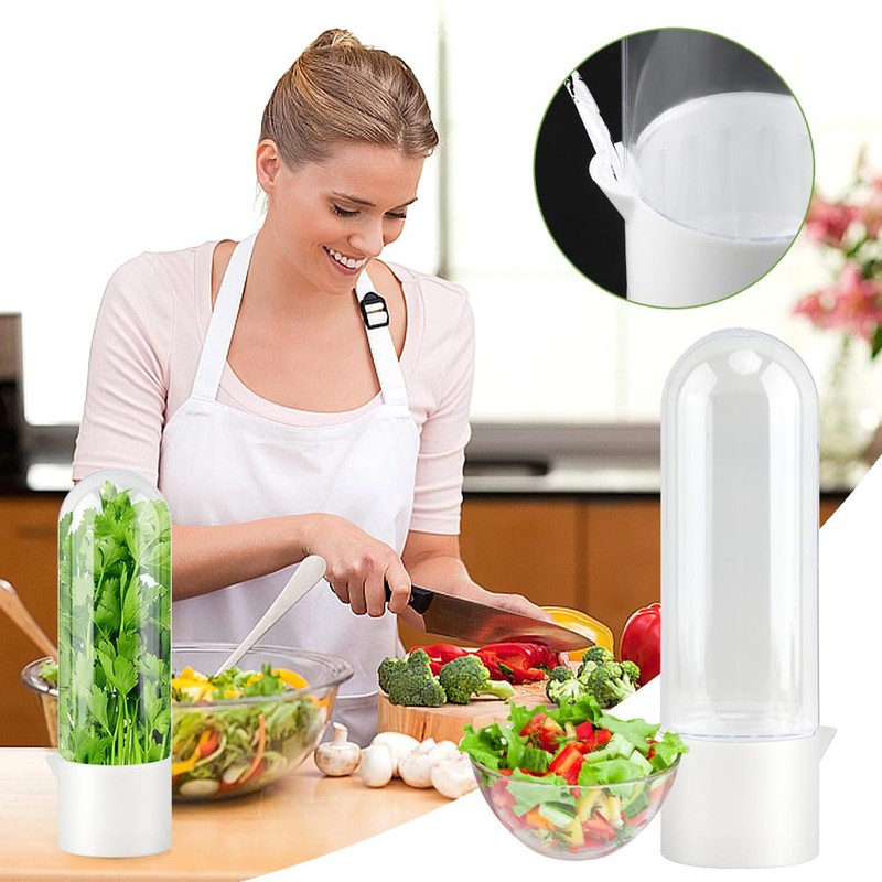 Giyochie Fresh Herb Saver Cilantro Storage Containers for Refrigerator, Transparent