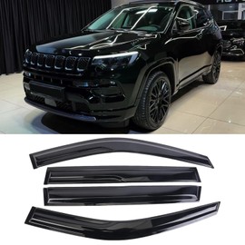 SONTIAN Rain Guards Tape-On Window Vent Visor Fit 2017-2023 Jeep Compass Window Wind Deflector 4pcs Vent Shade，Rain Deflectors Accessories，rain Guards Accessories