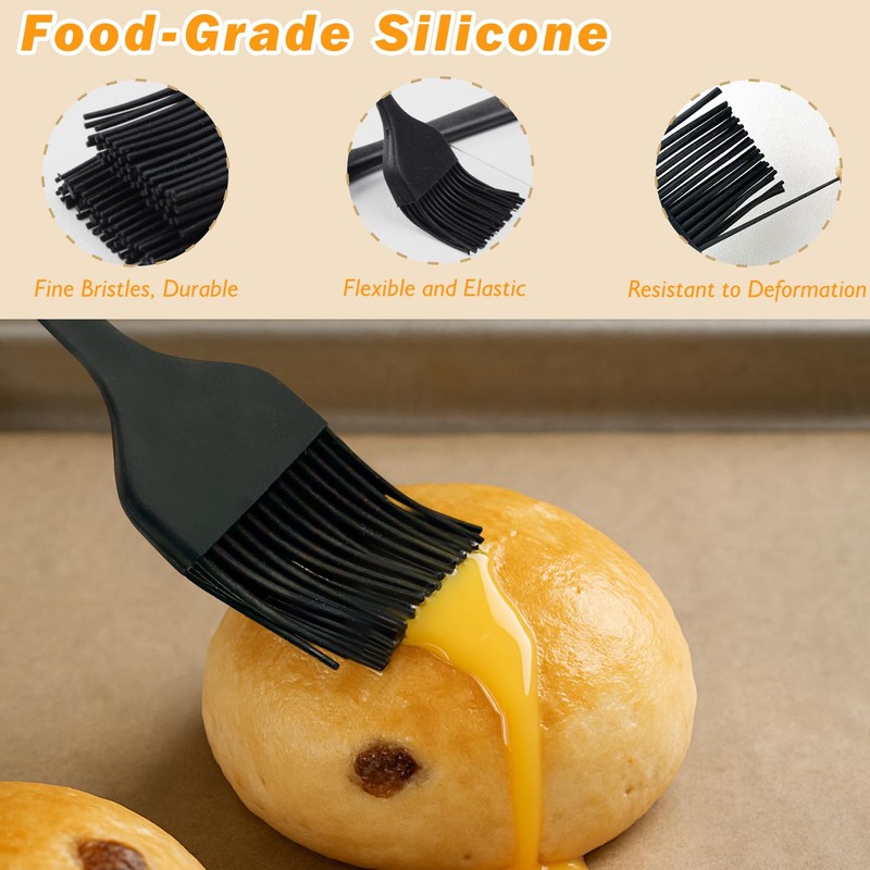 Silicone Basting and Pastry Brush Set, 2-Piece Heat-Resistant Brushes with