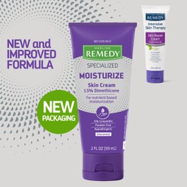 Medline Remedy Specialized Skin Cream, Unscented (2 fl oz), 1.5% Dimethicone, Nourishing Moisturizer for Dry Skin, Paraben-free, and Hypoallergenic Body Cream, Daily Lotion for Dry and Sensitive Skin