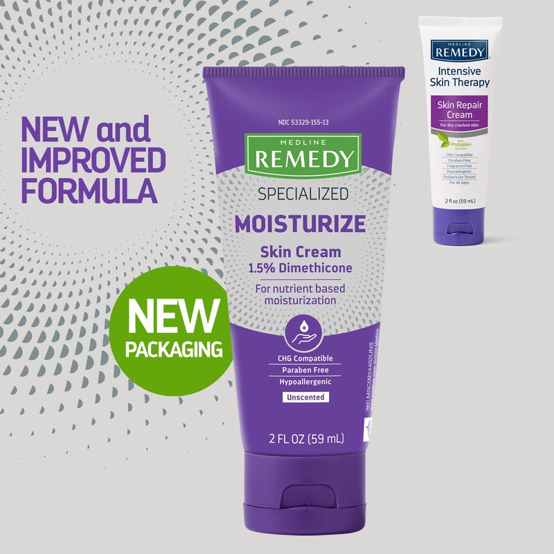 Medline Remedy Specialized Skin Cream, Unscented (2 fl oz), 1.5%