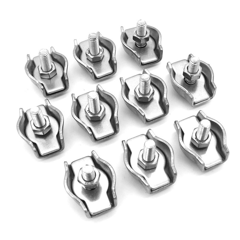 POFET 10 Pack 304 Stainless Steel Bolt Wire Clip, Adjustable