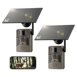 TKENPRO Trail Camera 2 Packs, 4G LET Cellular Trail Camera Built-in SIM Card Unlimited Data Plan with 2K HD Live Video 0.2S Trigger Game Cameras with Night Vision Motion Activated Waterproof IP66