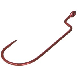 Owner Red Offset Shank Wide Gap Worm Hook, 3/0, Red